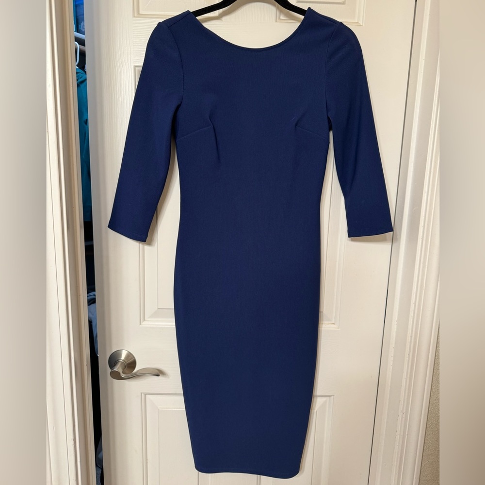 Express navy dress with V back
